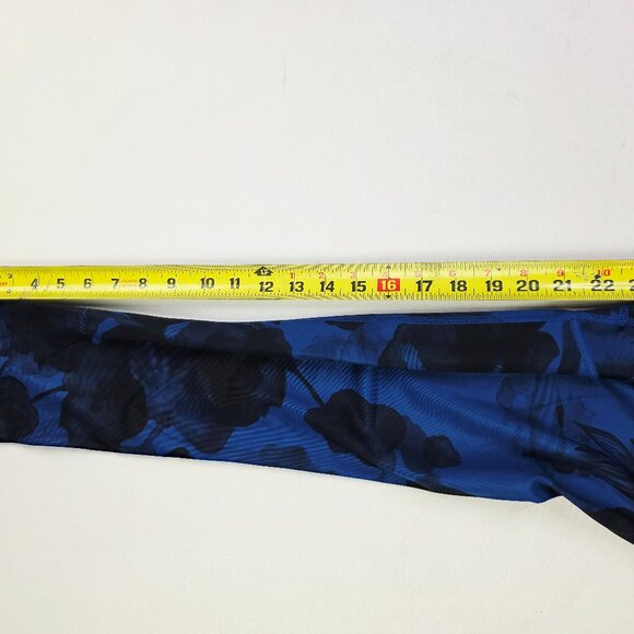 Lululemon Size 2 Womens Wunder Under Crop 23" Inseam Blue Black Floral Leggings - Picture 12 of 13